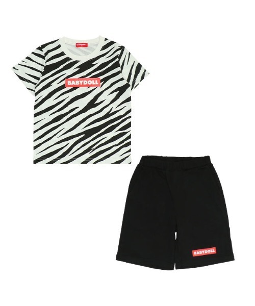 BABYDOLL（ベビードール）の「【プチプラ】綿100％ セットアップ 1025K（Tシャツ/カットソー・キッズ・ホワイト/ベージュ・120cm/100cm/110cm/90cm/140cm/130cm/150cm）」の2枚目の写真