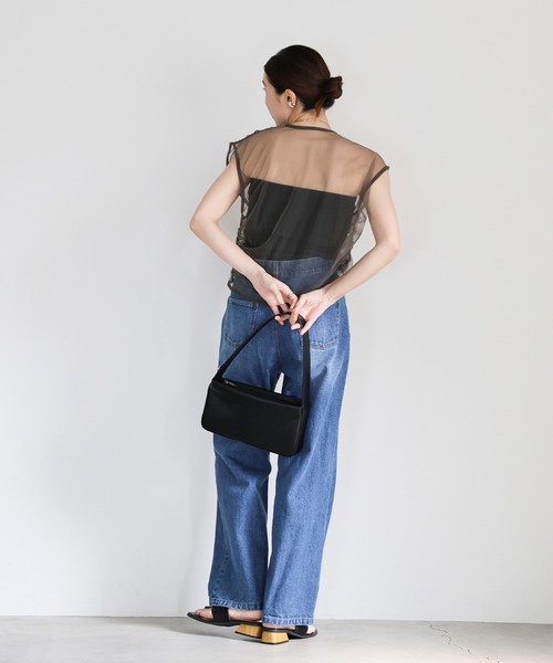 select MOCA（セレクトモカ）の「クロスギャザーシアーベスト（ベスト・レディース・チャコールグレー/ブラウン/オフホワイト・FREE）」の13枚目の写真