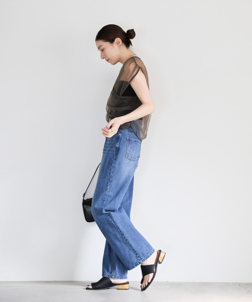 select MOCA（セレクトモカ）の「クロスギャザーシアーベスト（ベスト・レディース・チャコールグレー/ブラウン/オフホワイト・FREE）」の10枚目の写真