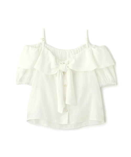 FREE'S MART（フリーズマート）の「〈ＭＦＭ〉リボンストラップオフショルブラウス（シャツ/ブラウス・レディース・ホワイト/ネイビー/イエロー・FREE）」の4枚目の写真