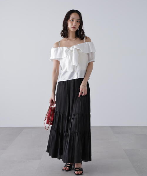 FREE'S MART（フリーズマート）の「〈ＭＦＭ〉リボンストラップオフショルブラウス（シャツ/ブラウス・レディース・ホワイト/ネイビー/イエロー・FREE）」の9枚目の写真