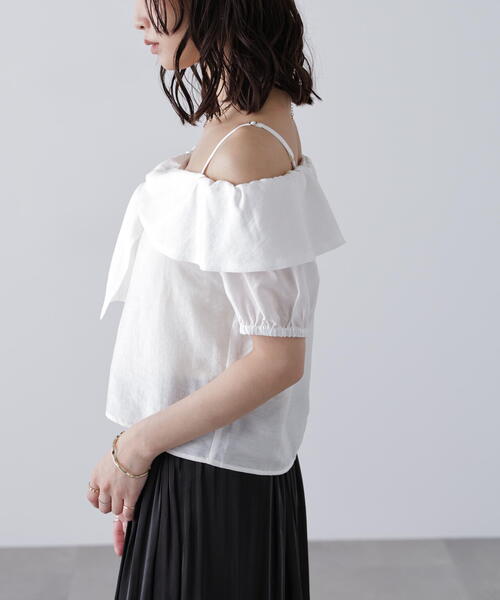 FREE'S MART（フリーズマート）の「〈ＭＦＭ〉リボンストラップオフショルブラウス（シャツ/ブラウス・レディース・ホワイト/ネイビー/イエロー・FREE）」の12枚目の写真