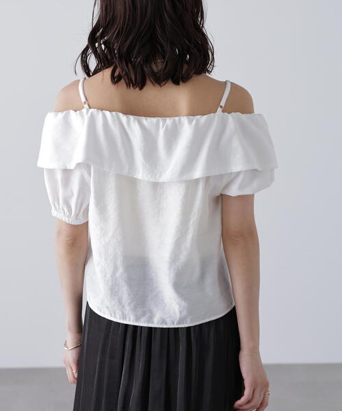 FREE'S MART（フリーズマート）の「〈ＭＦＭ〉リボンストラップオフショルブラウス（シャツ/ブラウス・レディース・ホワイト/ネイビー/イエロー・FREE）」の13枚目の写真