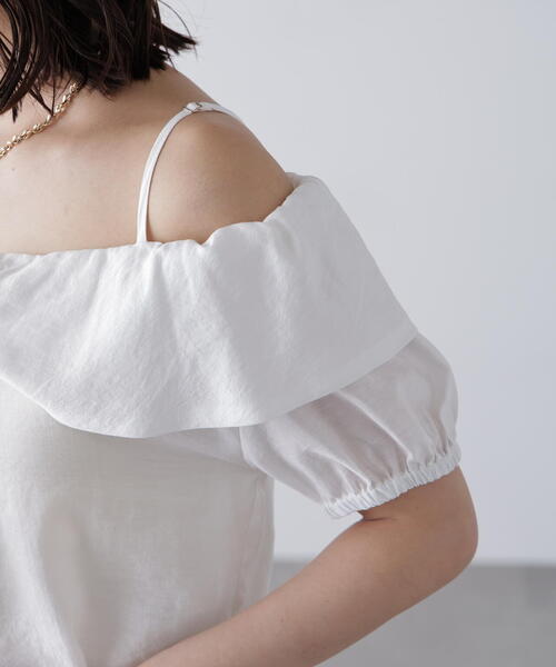 FREE'S MART（フリーズマート）の「〈ＭＦＭ〉リボンストラップオフショルブラウス（シャツ/ブラウス・レディース・ホワイト/ネイビー/イエロー・FREE）」の16枚目の写真