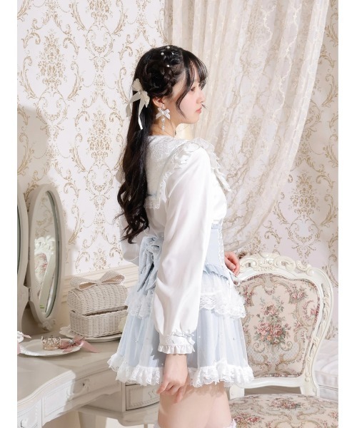 NOEMIE（ノエミー）の「バックリボンパールチュールティアードスカパン（スカート・レディース・ブラック/ピンク/その他1/サックスブルー/オフホワイト・S/M）」の18枚目の写真