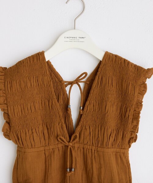 CIAOPANIC TYPY(チャオパニックティピー)の「【KIDS】【India】ガーゼシャーリングオールインワン(サロペット/オーバーオール・キッズ・ブラック/キャメル・SMALL/XX-LARGE/X-LARGE/LARGE/MEDIUM)」の5枚目の写真