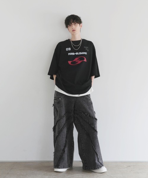 LILL（リル）の「半袖ゲームプリントTシャツ（Tシャツ/カットソー・メンズ・ブラック/ブラック系・S/M/L/XL）」の8枚目の写真