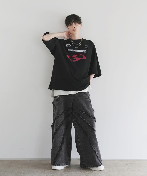 LILL（リル）の「半袖ゲームプリントTシャツ（Tシャツ/カットソー・メンズ・ブラック/ブラック系・S/M/L/XL）」の9枚目の写真