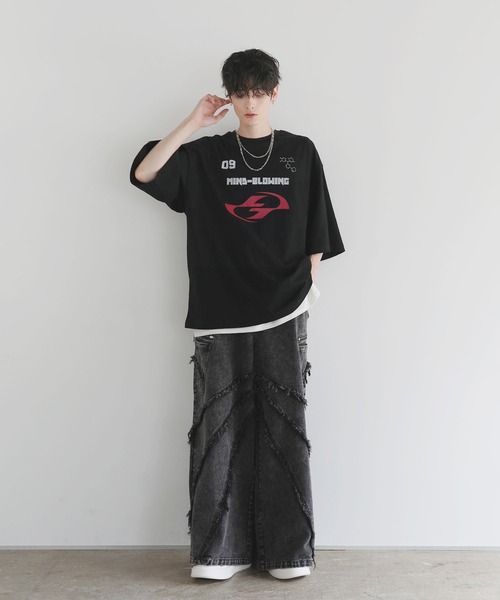 LILL（リル）の「半袖ゲームプリントTシャツ（Tシャツ/カットソー・メンズ・ブラック/ブラック系・S/M/L/XL）」の10枚目の写真