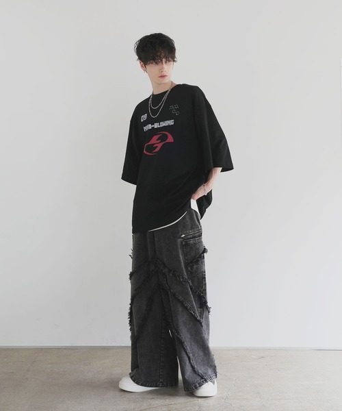 LILL（リル）の「半袖ゲームプリントTシャツ（Tシャツ/カットソー・メンズ・ブラック/ブラック系・S/M/L/XL）」の13枚目の写真