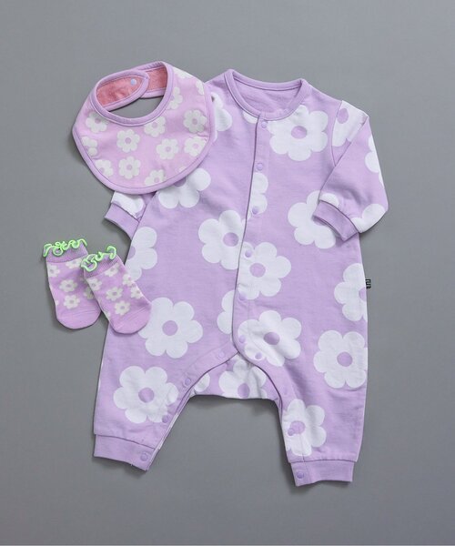 BREEZE（ブリーズ）の「総柄ロンパス マイファーストブリーズ（ロンパース・キッズ・ブラウン/グリーン/ピンク/チャコール/ラベンダー/ブルー/オフホワイト/アイボリー・60/70/80）」の8枚目の写真