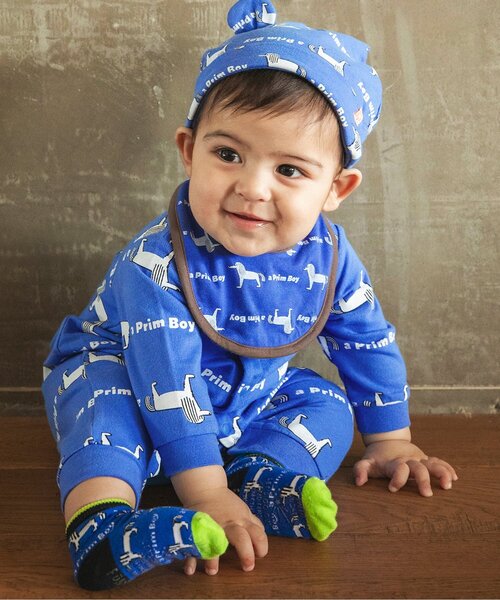 BREEZE（ブリーズ）の「総柄ロンパス マイファーストブリーズ（ロンパース・キッズ・ブラウン/グリーン/ピンク/チャコール/ラベンダー/ブルー/オフホワイト/アイボリー・60/70/80）」の7枚目の写真