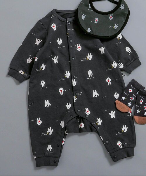 BREEZE（ブリーズ）の「総柄ロンパス マイファーストブリーズ（ロンパース・キッズ・ブラウン/グリーン/ピンク/チャコール/ラベンダー/ブルー/オフホワイト/アイボリー・60/70/80）」の16枚目の写真