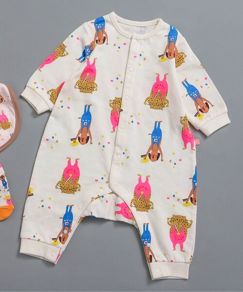 BREEZE（ブリーズ）の「総柄ロンパス マイファーストブリーズ（ロンパース・キッズ・ブラウン/グリーン/ピンク/チャコール/ラベンダー/ブルー/オフホワイト/アイボリー・60/70/80）」の14枚目の写真