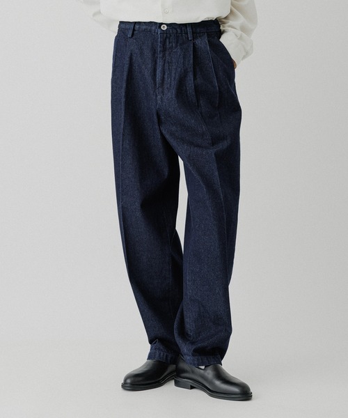 ADAM ET ROPE'（アダムエロペ）の「ワイド イージー デニムパンツ / ADAM ET ROPE' JEANS -GRID-（デニムパンツ・メンズ・ブラック系その他/ネイビー・M/L）」の7枚目の写真