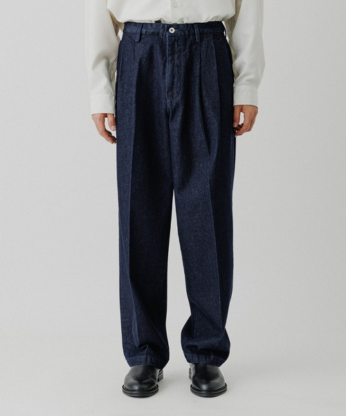 ADAM ET ROPE'（アダムエロペ）の「ワイド イージー デニムパンツ / ADAM ET ROPE' JEANS -GRID-（デニムパンツ・メンズ・ブラック系その他/ネイビー・M/L）」の8枚目の写真