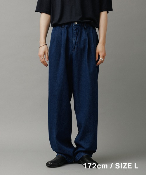 ADAM ET ROPE'（アダムエロペ）の「ワイド イージー デニムパンツ / ADAM ET ROPE' JEANS -GRID-（デニムパンツ・メンズ・ブラック系その他/ネイビー・M/L）」の17枚目の写真