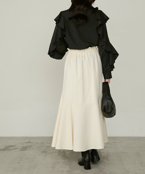 Cherir Mignon(シェリルミニョン)の「【Cherir Mignon】2wayラッフルフリルスリーブビッグリボンブラウス(シャツ/ブラウス・レディース・チャコールグレー/アイボリー/ブラック・FREE)」の17枚目の写真