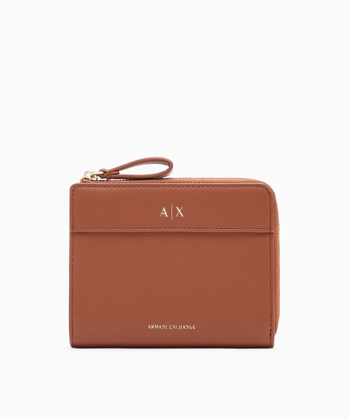 ARMANI EXCHANGE(アルマーニエクスチェンジ)の「【A|X アルマーニ エクスチェンジ】AXロゴ ミニジップアラウンドウォレット(財布・レディース・ブラック/キャメル・FREE)」の1枚目の写真