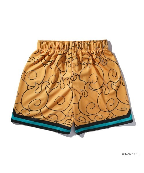 SPALDING(スポルディング)の「【SPALDING/スポルディング】ジャージーショーツ ONE PIECE メラメラの実/吸水速乾機能・UVカット機能・アニメショーツ(その他パンツ・メンズ・オレンジ・MEDIUM/LARGE)」の2枚目の写真