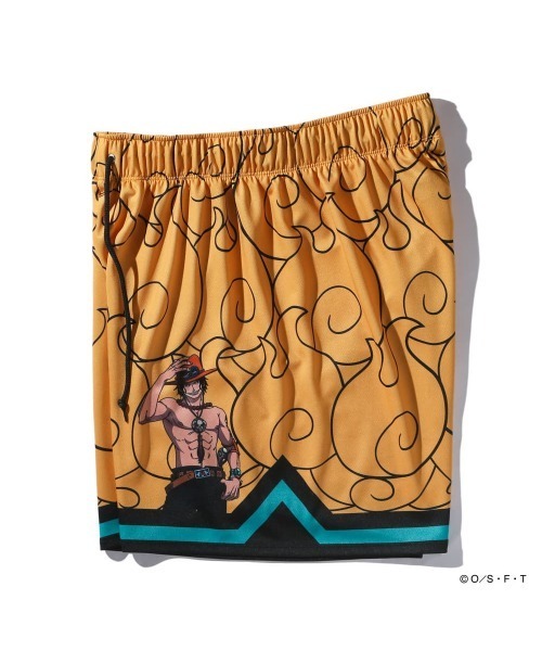 SPALDING(スポルディング)の「【SPALDING/スポルディング】ジャージーショーツ ONE PIECE メラメラの実/吸水速乾機能・UVカット機能・アニメショーツ(その他パンツ・メンズ・オレンジ・MEDIUM/LARGE)」の4枚目の写真