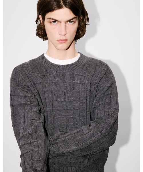 KENZO(ケンゾー)の「'KENZO Weave' エンブロイダリー ジャンパー(ニット/セーター・メンズ・グレー系その他・SMALL/LARGE/MEDIUM)」の1枚目の写真