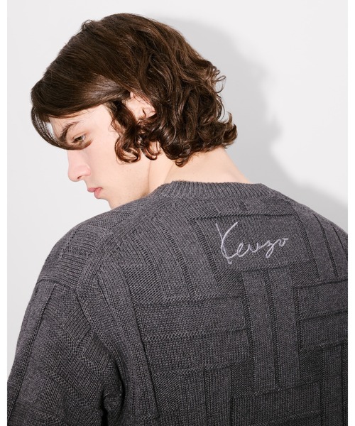 KENZO(ケンゾー)の「'KENZO Weave' エンブロイダリー ジャンパー(ニット/セーター・メンズ・グレー系その他・SMALL/LARGE/MEDIUM)」の2枚目の写真