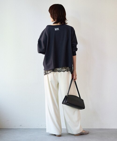 RIVE DROITE ワイドロゴカットオフスエット ブラック 予約【新色追加/Yossshiiii企画】ワイドロゴカットオフスエット