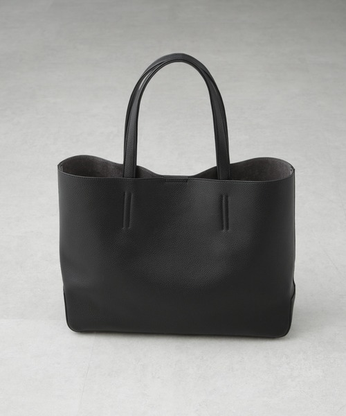 NANO universe（ナノユニバース）の「フェイクレザートートバッグ（トートバッグ・メンズ・ブラック・FREE）」の4枚目の写真
