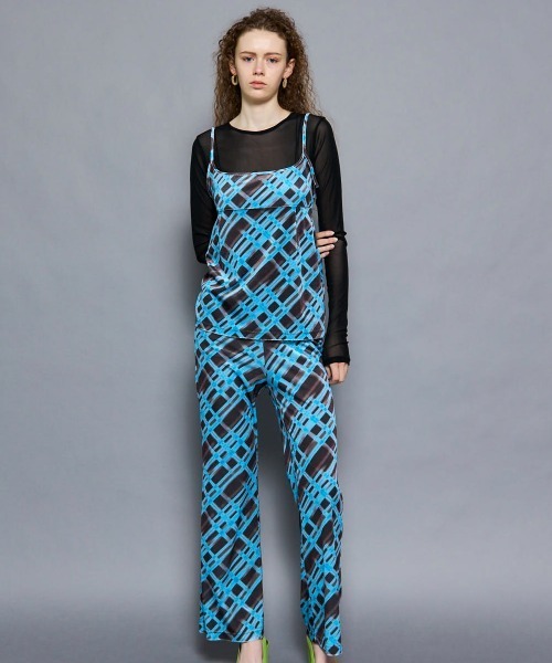 MAISON SPECIAL(メゾンスペシャル)の「Multiway Layered Plaid Velour Pants/マルチウェイレイヤードチェックベロアパンツ(その他パンツ・レディース・ブラウン/アイボリー・36/38)」の2枚目の写真