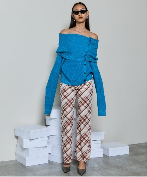 パンツ maison special Multiway Layered Pants セール】Multiway Layered Plaid Velour Pants/マルチウェイレイヤード