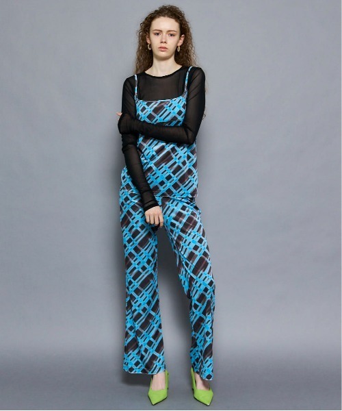 セール】Multiway Layered Plaid Velour Pants/マルチウェイレイヤード