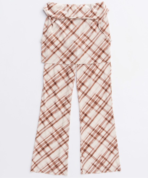 パンツ maison special Multiway Layered Pants セール】Multiway Layered Plaid Velour Pants/マルチウェイレイヤード