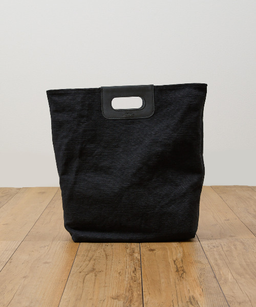 SLOW(スロウ)の「SLOW スロウ / truck - 2way tote bag L - ヌバックレザー×コットンリネンキャンバス2WAYトートバッグ ショルダーバッグ / 300S121J(トートバッグ・メンズ・アイボリー/ブラック・FREE)」の21枚目の写真