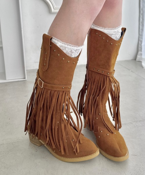 ⭐️未使用　FABIANA FILIPPI フリンジブーツ size37 ⭐️ ☆新品未使用！Felimage フリンジロングブーツ 日本製 23.5cm