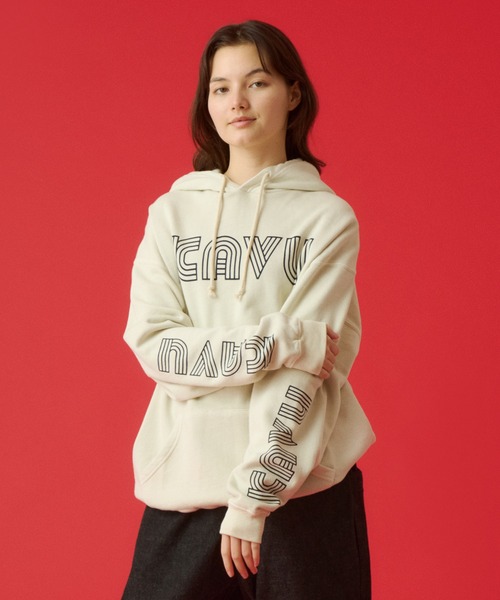 KAVU（カブー）の「KAVU/カブー Twist Logo Parka/ツイストロゴパーカー（パーカー・メンズ・ライトグレー/ネイビー/イエロー・MEDIUM/LARGE/X-LARGE）」の3枚目の写真