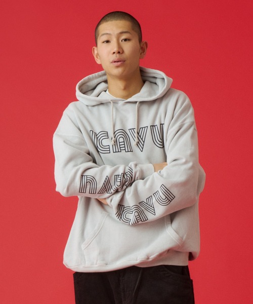 KAVU（カブー）の「KAVU/カブー Twist Logo Parka/ツイストロゴパーカー（パーカー・メンズ・ライトグレー/ネイビー/イエロー・MEDIUM/LARGE/X-LARGE）」の10枚目の写真