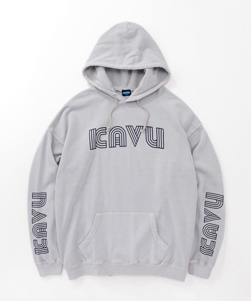 KAVU（カブー）の「KAVU/カブー Twist Logo Parka/ツイストロゴパーカー（パーカー・メンズ・ライトグレー/ネイビー/イエロー・MEDIUM/LARGE/X-LARGE）」の19枚目の写真