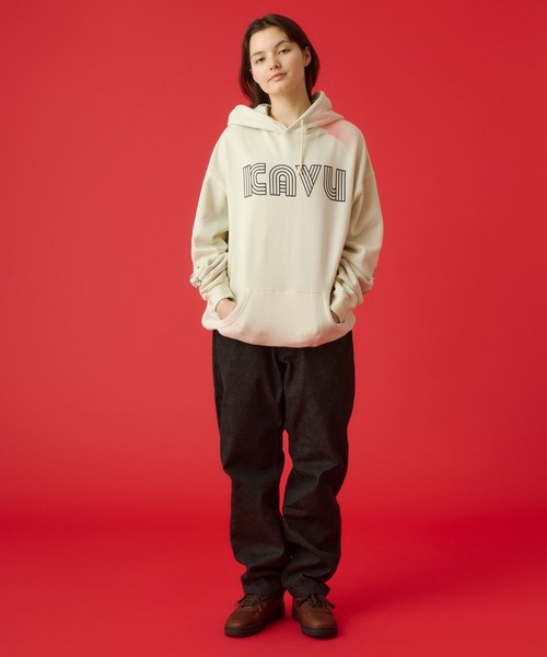 KAVU（カブー）の「KAVU/カブー Twist Logo Parka/ツイストロゴパーカー（パーカー・メンズ・ライトグレー/ネイビー/イエロー・MEDIUM/LARGE/X-LARGE）」の7枚目の写真