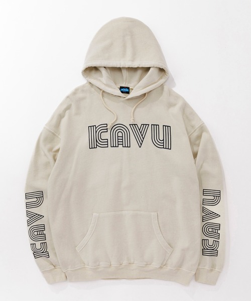 KAVU（カブー）の「KAVU/カブー Twist Logo Parka/ツイストロゴパーカー（パーカー・メンズ・ライトグレー/ネイビー/イエロー・MEDIUM/LARGE/X-LARGE）」の5枚目の写真