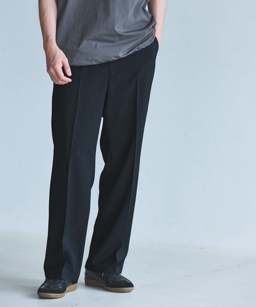 日本製 定価37,400円 セージグリーン ウエスト伸縮ワイドパンツ