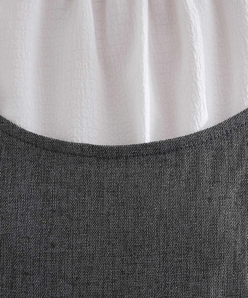 grove（グローブ）の「【2点SET/お洒落見え/体型カバー】ツイード調キャミ×ブラウスセット（シャツ/ブラウス・レディース・オレンジ/ブラック/グレー・01/02/03/04/05）」の7枚目の写真