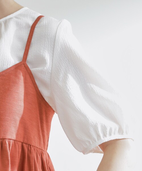 grove（グローブ）の「【2点SET/お洒落見え/体型カバー】ツイード調キャミ×ブラウスセット（シャツ/ブラウス・レディース・オレンジ/ブラック/グレー・01/02/03/04/05）」の22枚目の写真