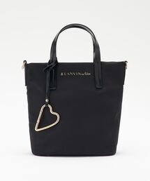 ほぼ未使用　極美　ランバンオンブルー　リボン　ストローバッグ　カゴバッグ LANVIN en Bleu(ランバンオンブルー) バッグ・カバン(レディース