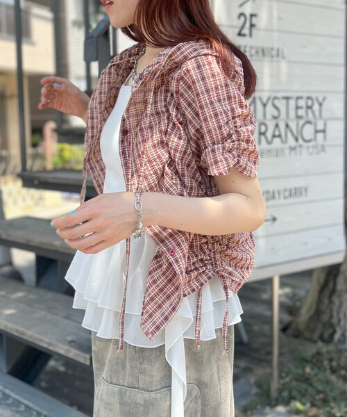 w closet（ダブルクローゼット）の「【25AW】イレヘムキャミ（キャミソール・レディース・ベージュ/ブラック/オフホワイト・FREE）」の10枚目の写真