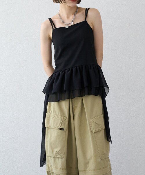 w closet（ダブルクローゼット）の「【25AW】イレヘムキャミ（キャミソール・レディース・ベージュ/ブラック/オフホワイト・FREE）」の19枚目の写真