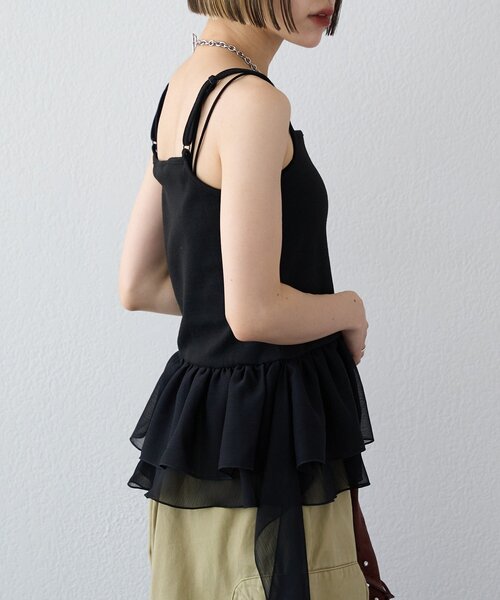 w closet（ダブルクローゼット）の「【25AW】イレヘムキャミ（キャミソール・レディース・ベージュ/ブラック/オフホワイト・FREE）」の21枚目の写真