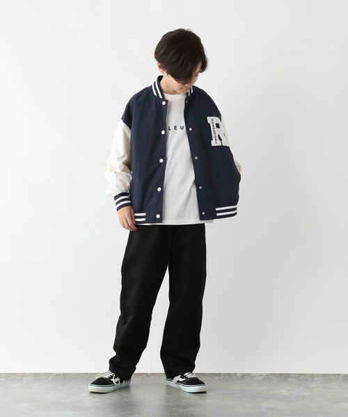 GLOBAL WORK(グローバルワーク)の「洗える撥水スタジャン/577755(ブルゾン・キッズ・ネイビー/ブラック/グレイッシュベージュ/サックスブルー・130cm/140cm/150cm/160cm)」の16枚目の写真