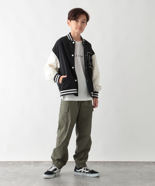 GLOBAL WORK(グローバルワーク)の「洗える撥水スタジャン/577755(ブルゾン・キッズ・ネイビー/ブラック/グレイッシュベージュ/サックスブルー・130cm/140cm/150cm/160cm)」の6枚目の写真