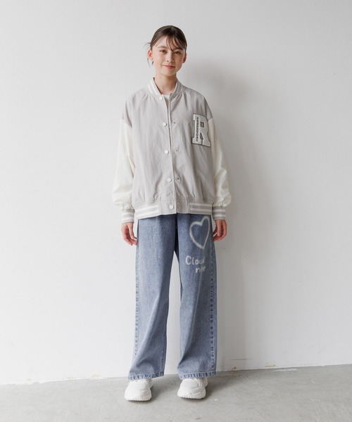 GLOBAL WORK(グローバルワーク)の「洗える撥水スタジャン/577755(ブルゾン・キッズ・ネイビー/ブラック/グレイッシュベージュ/サックスブルー・130cm/140cm/150cm/160cm)」の9枚目の写真